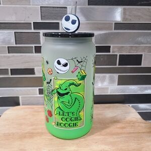 Oogie Boogie Nightmare Before Christmas 16 oz green frosted ombre cup